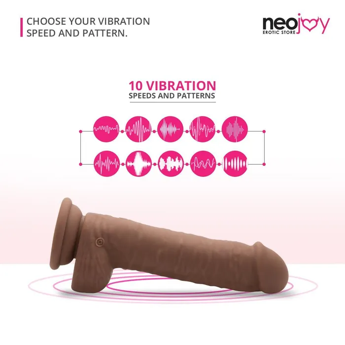 Neojoy Neojoy Mr Vibes Skinlike Realistic Vibrating Dildo With A Strong Suction Cup Brown 20cm 79 inch Female Sex Toys