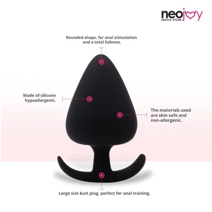 Neojoy Neojoy Slim Beginner Range Anal Silicon Plug Black Extra Large 43 inch 11 cm Anal