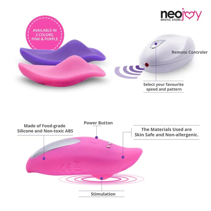 Neojoy Vibrators NeoJoy Leaf Vibrator Silicon 9 Vibration Function USB Rechargeable Pink