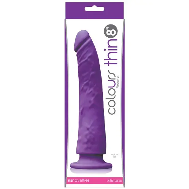 NS Novelties Dildos Colours Pleasures Thin 8 in Dildo Purple NS Novelties Dildos Colours Pleasures Thin 8 in Dildo Purple