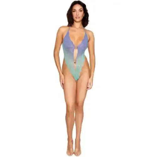 Ombre Stretch Lace Teddy W Butterfly Charms Lavender Haze seafoam Os Dream Girl Lingerie Couples