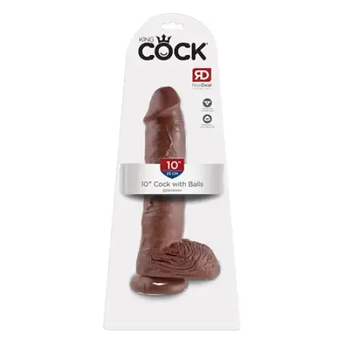 PD Products LLC Pipedream King Cock 10 in Cock With Balls Realistic Suction Cup Dildo Brown Female Sex Toys PD Products LLC Pipedream King Cock 10 in Cock With Balls Realistic Suction Cup Dildo Brown Female Sex Toys
