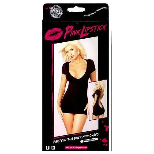 Pink Lipstick Vibrators Pink Lipstick Party In The Back Mini Dress Black SM