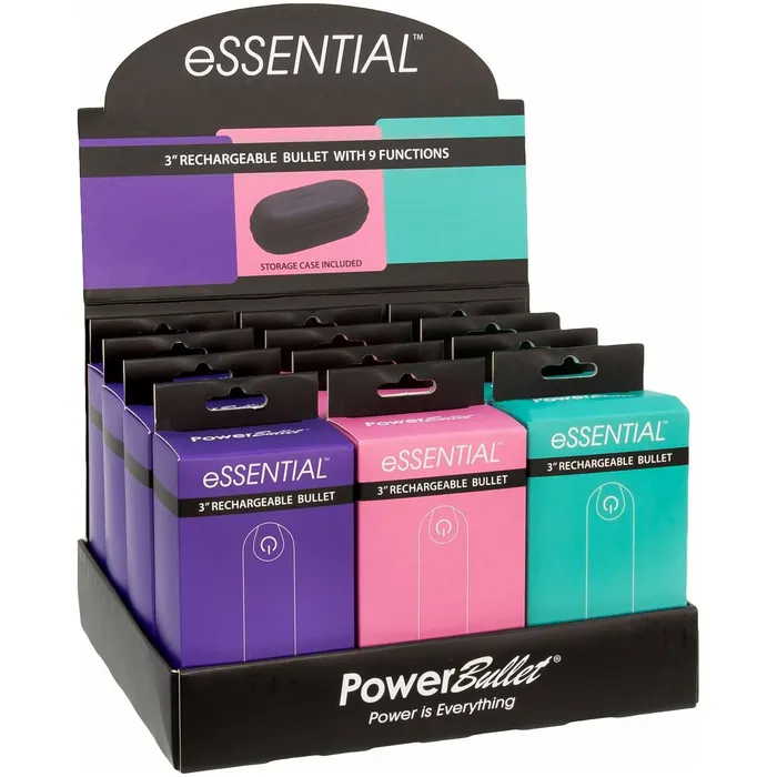 PowerBullet Female Sex Toys PowerBullet Essential Vibrating Bullet Display