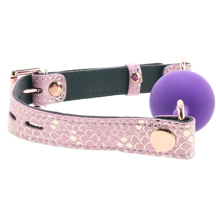 Purple Silicone Ball Gag with Snake Print Strap Spartacus Female Sex Toys Purple Silicone Ball Gag with Snake Print Strap Spartacus Female Sex Toys