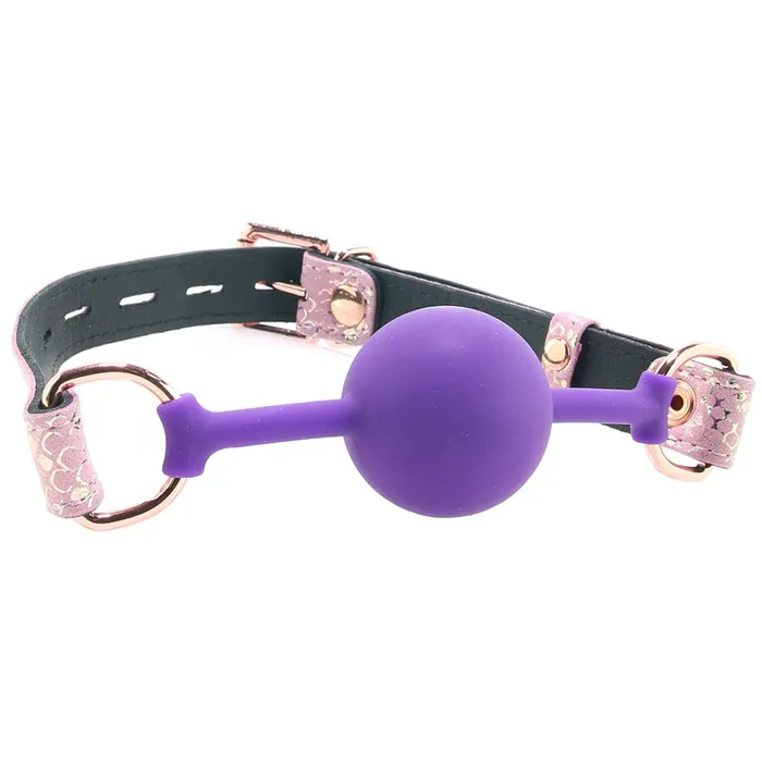 Purple Silicone Ball Gag with Snake Print Strap Spartacus Female Sex Toys Purple Silicone Ball Gag with Snake Print Strap Spartacus Female Sex Toys