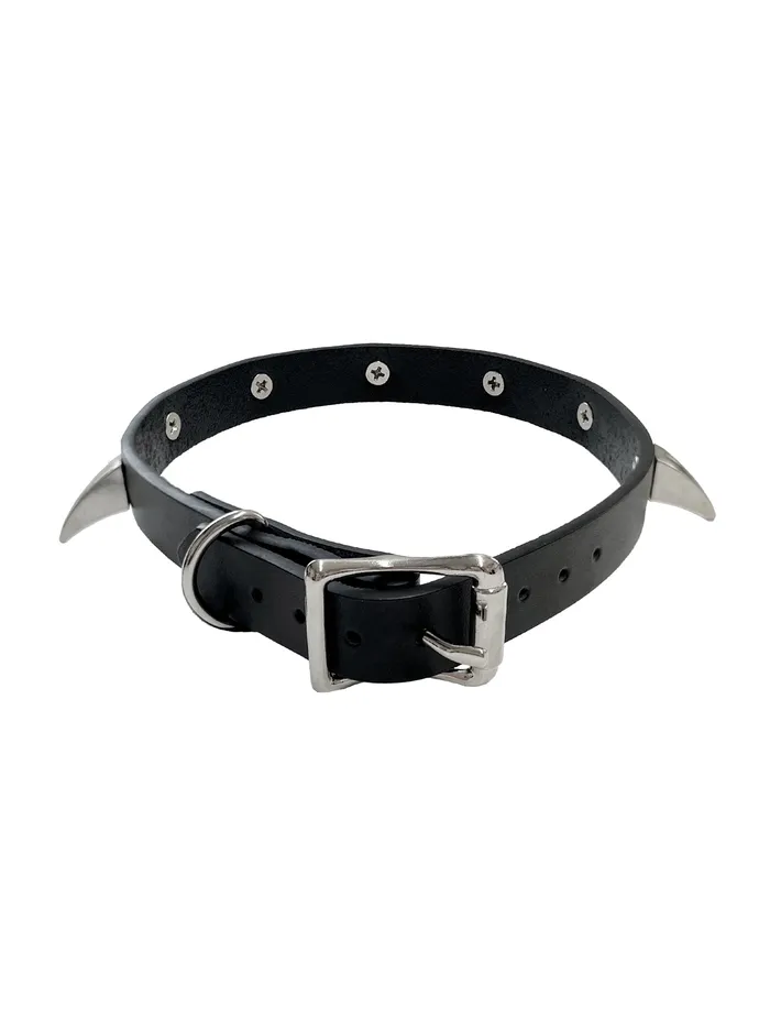 Restraints HonourSkintwocom Black Leather Claw Spiked Collar Restraints HonourSkintwocom Black Leather Claw Spiked Collar