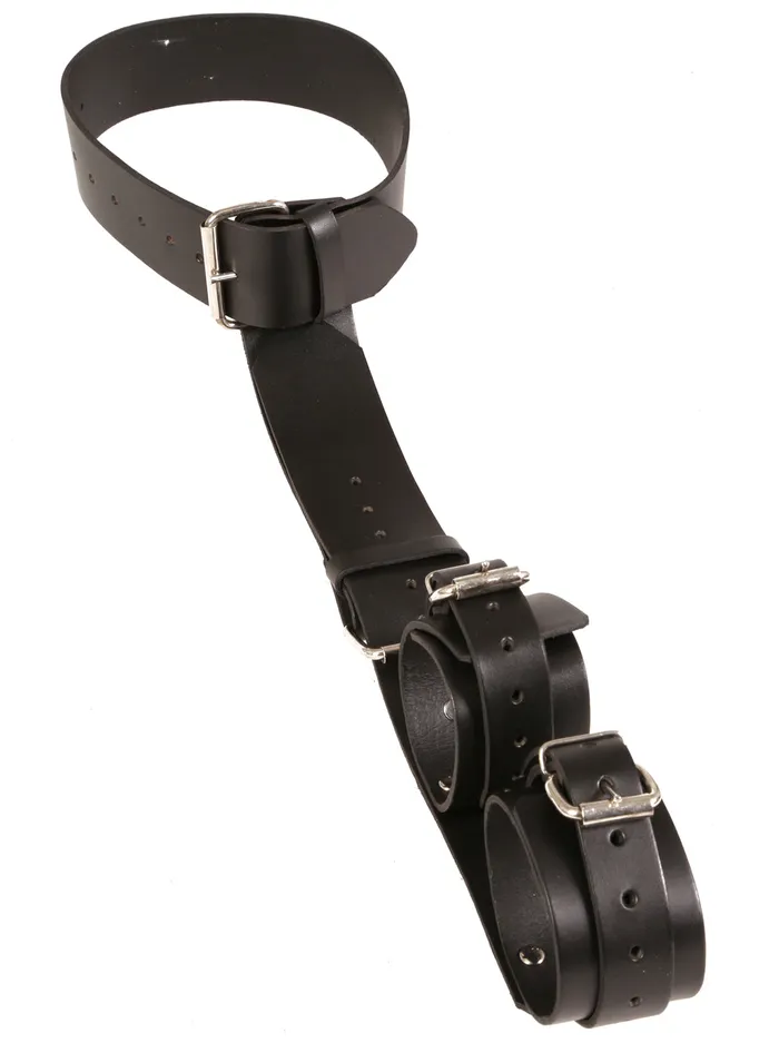 Restraints Leather Bondage Neck To Wrist Restraint HonourSkintwocom