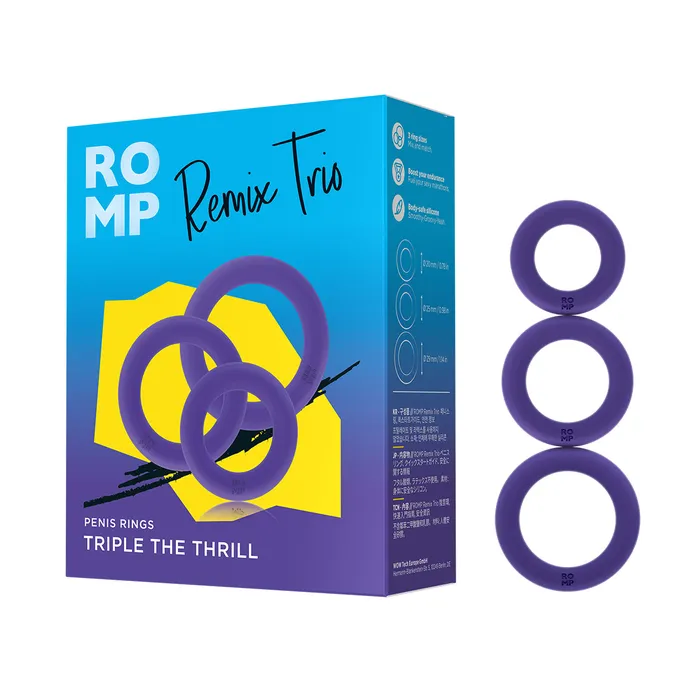 ROMP Male Sex Toys Romp Remix Trio Male Rings Violet