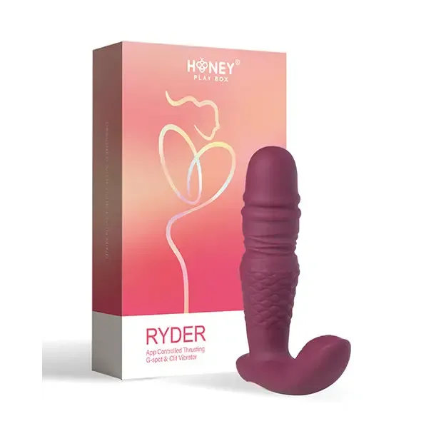 Ryder Appcontrolled Thrusting Gspot Clit Vibrator Rosy Red Honey Play Box Vibrators