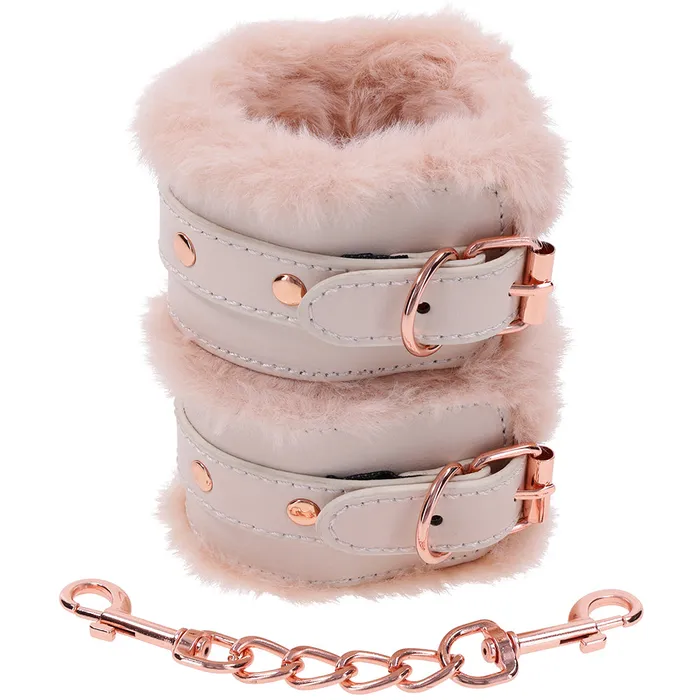 SM Peaches n CreaMe Fur Handcuffs Sex Mischief Vibrators