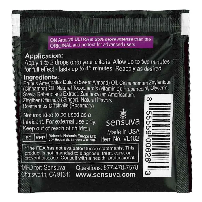 Sensuva ON Natural Arousal Oil For Her Ultra Foil 05ml0002 fl oz Sensuva Female Sex Toys