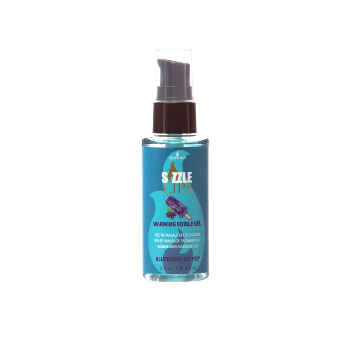 Sensuva Sizzle Lips Warming Edible Gel Blueberry Ice Pop 2 oz Sensuva Anal
