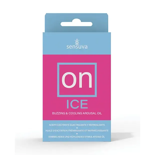Sensuva Valencia Naturals Female Sex Toys ON Ice Buzzing Cooling Female Arousal Oil Medium Box 5 ml Bottle