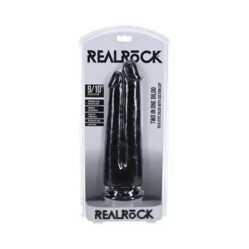 Shots America LLC Female Sex Toys RealRock Two in One 9 in 10 in Dildo Black Shots America LLC Female Sex Toys RealRock Two in One 9 in 10 in Dildo Black