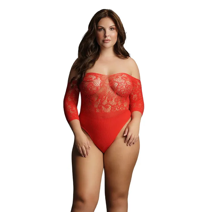 Shots Toys Vibrators Le Dsir Red Crotchless Rhinestone Teddy XL