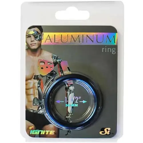 SI Novelties Vibrators SI Anodized Aluminum Ring Cobalt Blue 15in