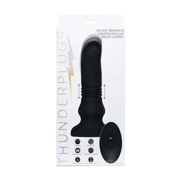 Silicone Vibrating And Thrusting Plug With Remote Control Thunderplugs Male Sex Toys