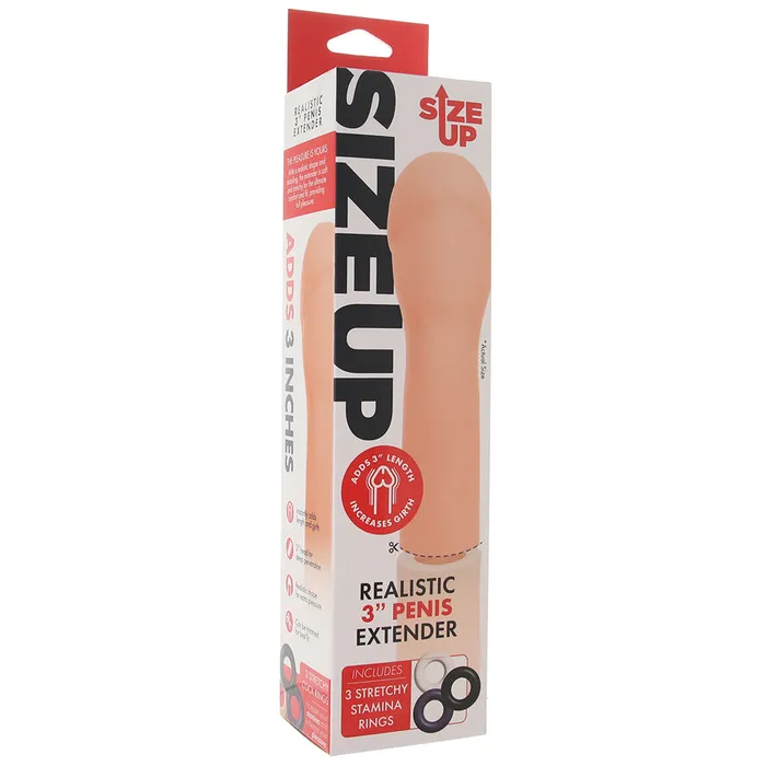 Size Up 3 Inch Realistic Extender in Light XGen Anal