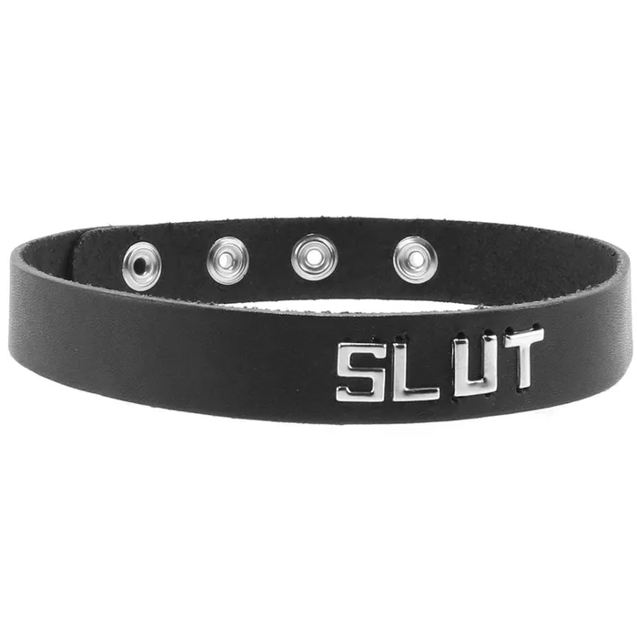 Spartacus Restraints Slut Leather Word Band Collar