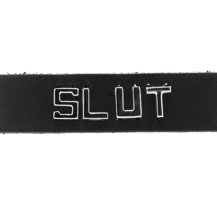 Spartacus Restraints Slut Leather Word Band Collar Spartacus Restraints Slut Leather Word Band Collar