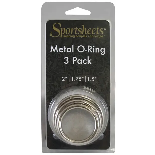 Sportsheets Metal ORing 3Pack Silver Sportsheets Male Sex Toys