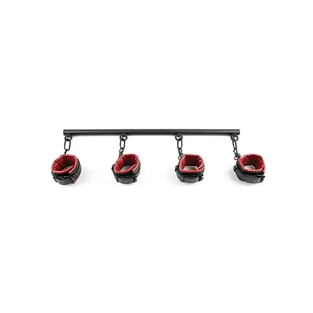 Sportsheets Sportsheets Saffron Adjustable Spreader Bar and Cuff Set RedBlack Anal Sportsheets Sportsheets Saffron Adjustable Spreader Bar and Cuff Set RedBlack Anal