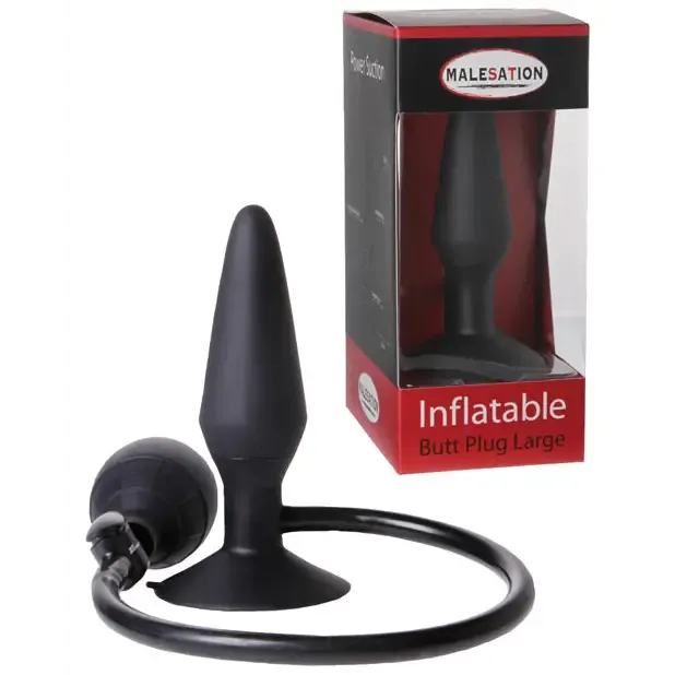 St Rubber Gmbh MALESATION Inflatable Butt Plug Large Black Anal