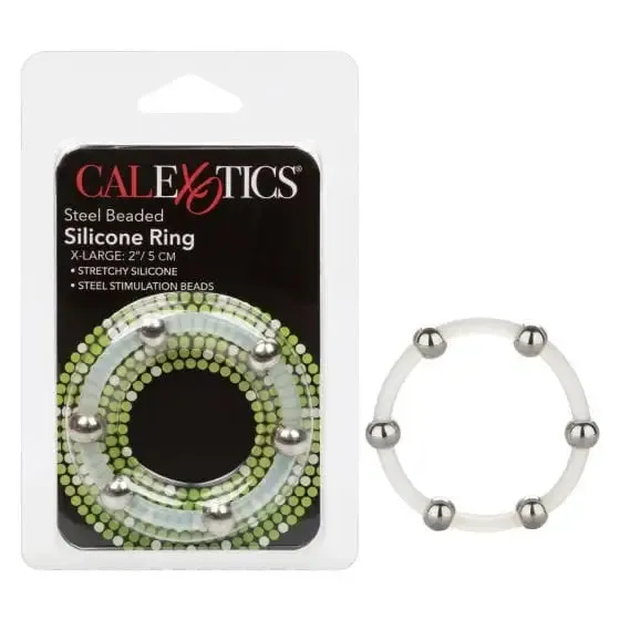 Steel Beaded Silicone Ring Xl CalExotics Male Sex Toys