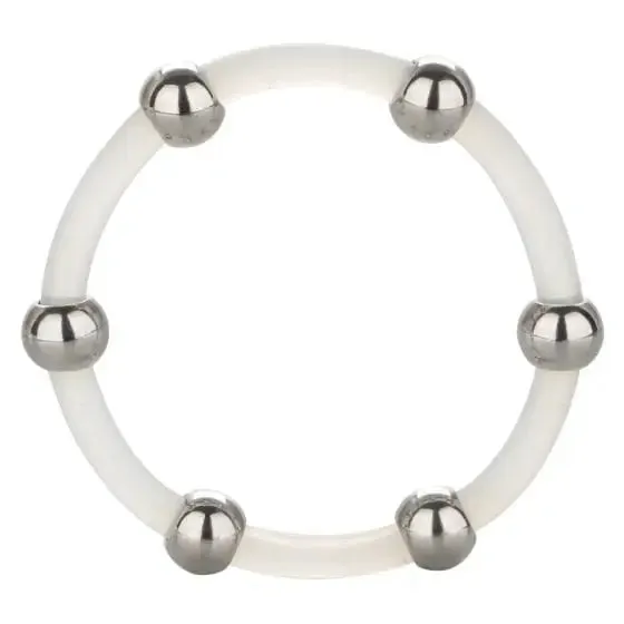Steel Beaded Silicone Ring Xl CalExotics Male Sex Toys
