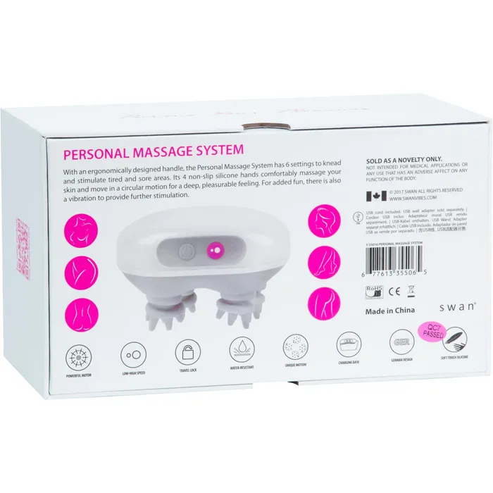 Swan Couples Swan Personal Massage System with USB Charging Cord