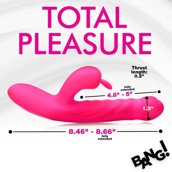 Thrusting And Vibrating Silicone Rabbit Vibrator XR Brands Female Sex Toys
