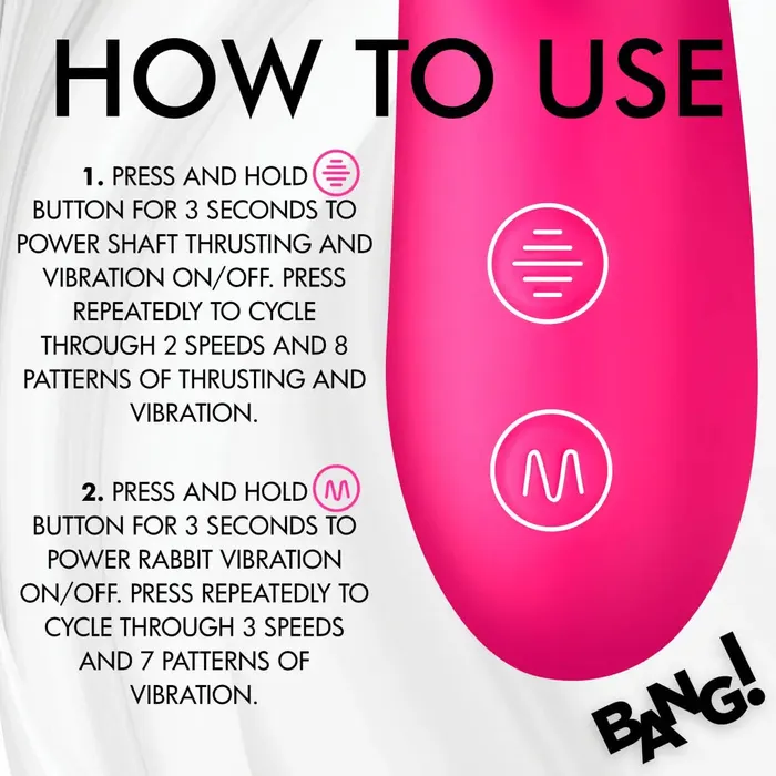 Thrusting And Vibrating Silicone Rabbit Vibrator XR Brands Female Sex Toys