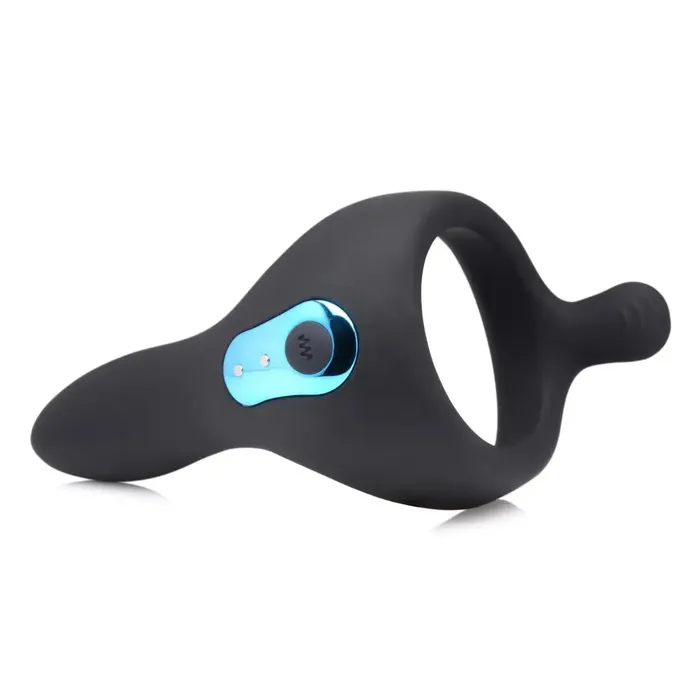 Trinity Vibes Male Sex Toys Power Taint 7x Silicone Cock And Ball Ring With Remote