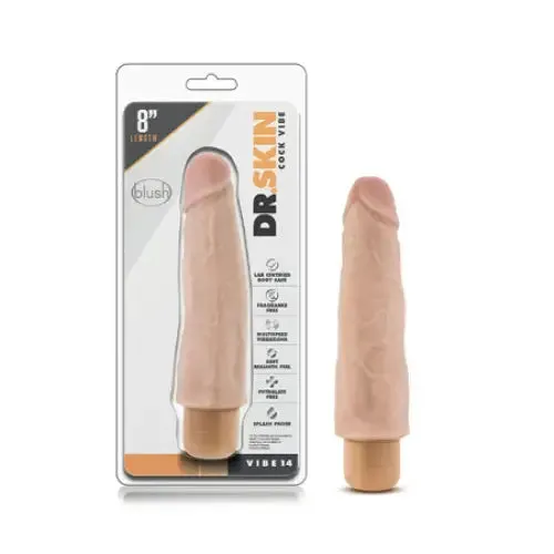 Vibrators Blush Blush Dr Skin Vibe 14 Realistic 8 in Vibrating Dildo Beige Vibrators Blush Blush Dr Skin Vibe 14 Realistic 8 in Vibrating Dildo Beige