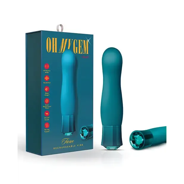 Vibrators Blush Blush Oh My Gem Fierce Rechargeable Warming Silicone GSpot Vibrator Blue Topaz Vibrators Blush Blush Oh My Gem Fierce Rechargeable Warming Silicone GSpot Vibrator Blue Topaz