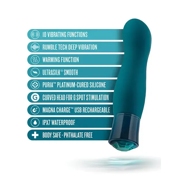 Vibrators Blush Blush Oh My Gem Fierce Rechargeable Warming Silicone GSpot Vibrator Blue Topaz Vibrators Blush Blush Oh My Gem Fierce Rechargeable Warming Silicone GSpot Vibrator Blue Topaz