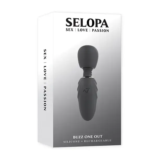 Vibrators Evolved Novelties INC Selopa Buzz One Out Mini Wand Black Vibrators Evolved Novelties INC Selopa Buzz One Out Mini Wand Black