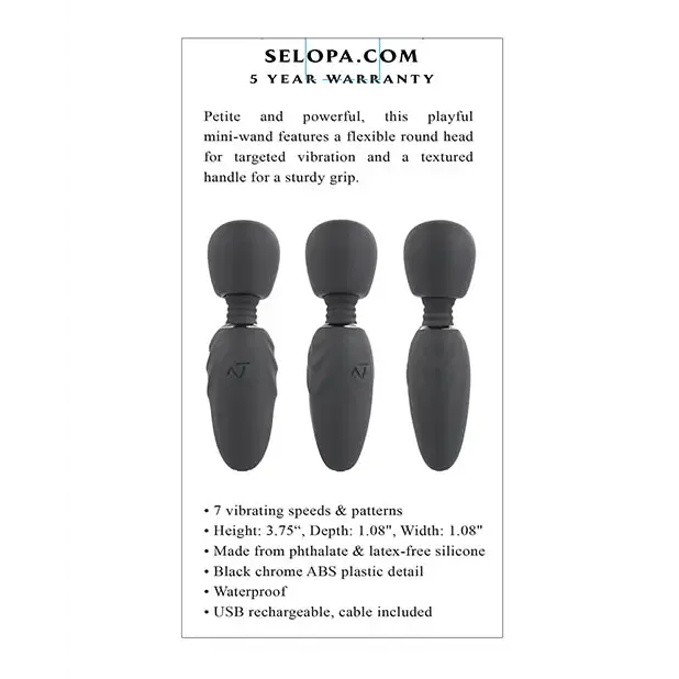 Vibrators Evolved Novelties INC Selopa Buzz One Out Mini Wand Black Vibrators Evolved Novelties INC Selopa Buzz One Out Mini Wand Black