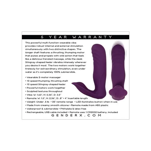 Vibrators Gender X Gender X Velvet Hammer Wearable Vibe Vibrators Gender X Gender X Velvet Hammer Wearable Vibe