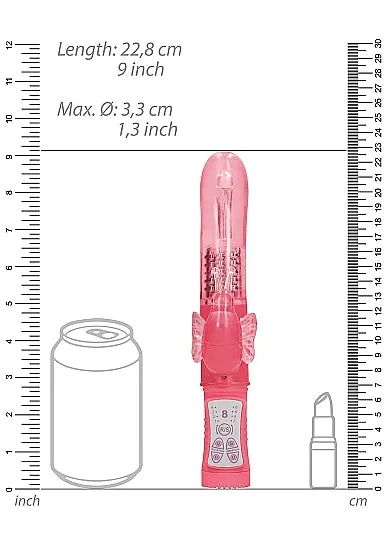 Vibrators HonourSkintwocom Rotating Beaded Butterfly Vibrator Pink