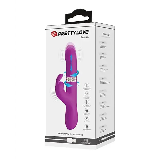 Vibrators Pretty Love Reese Thrusting Rabbit Fuchsia Pretty Love