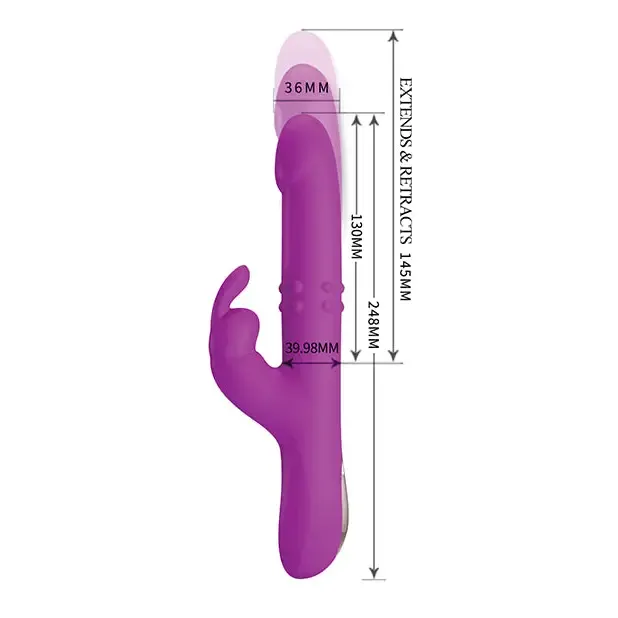 Vibrators Pretty Love Reese Thrusting Rabbit Fuchsia Pretty Love
