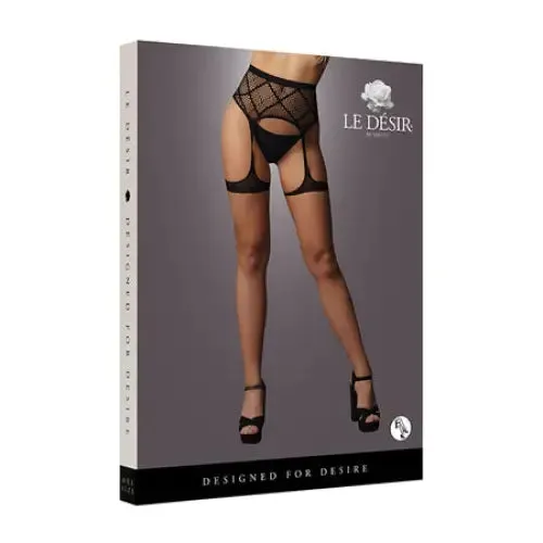 Vibrators SHOTS AMERICA Shots Le Desir Striped Fishnet Garter belt Black OS Vibrators SHOTS AMERICA Shots Le Desir Striped Fishnet Garter belt Black OS