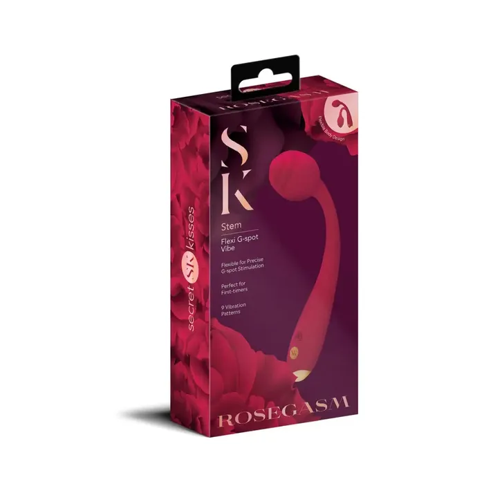Vibrators XGen Products Rosegasm Long Stem Flexi Gspot Vibe Rose
