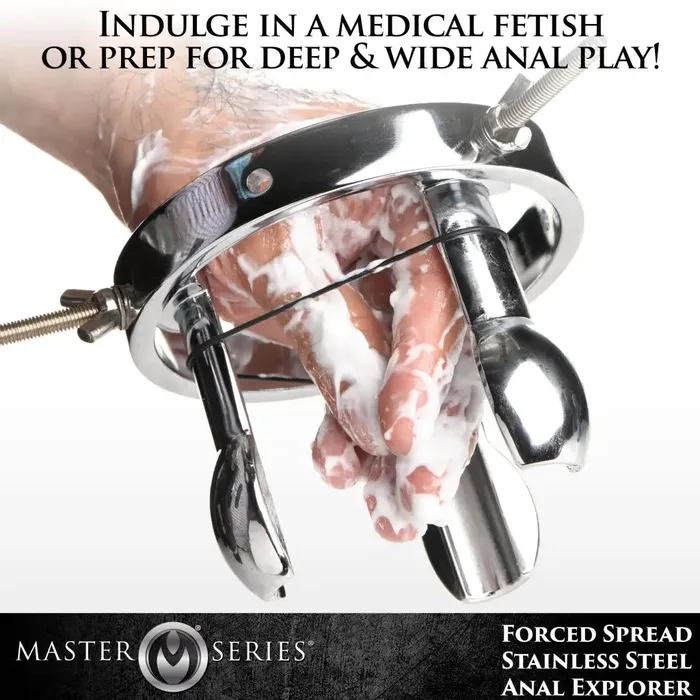XR Brands Anal Forced Spread Stainless Steel Anal Explorer