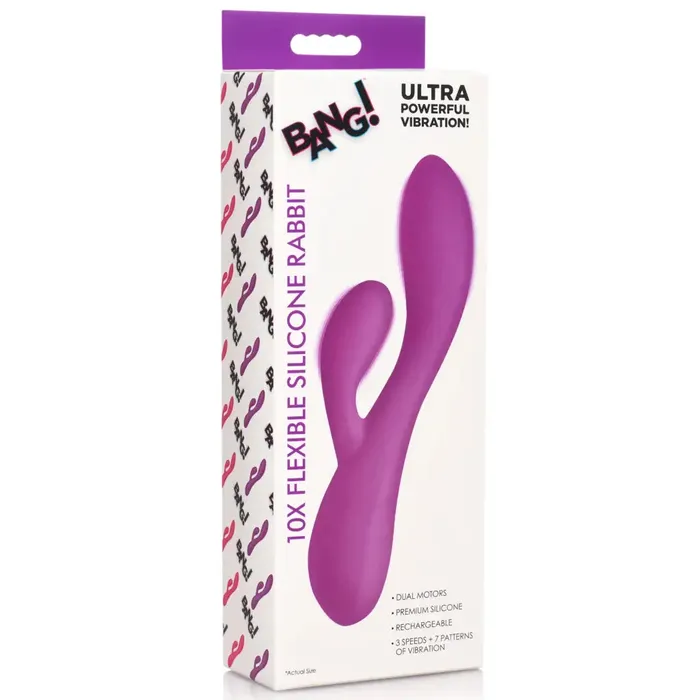 XR Brands Female Sex Toys 10x Flexible Silicone Rabbit Vibrator 