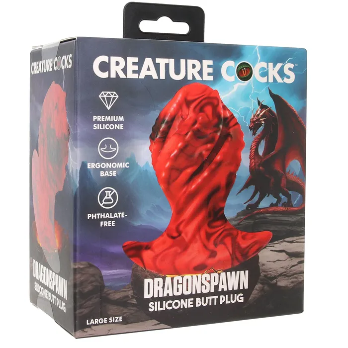 XR Brands Male Sex Toys Creature Cocks Dragon Spawn Silicone Plug in Medium