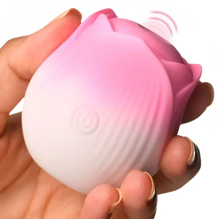 XR Brands Vibrators Pulsing Petals Throbbing Rose Clit Stimulator