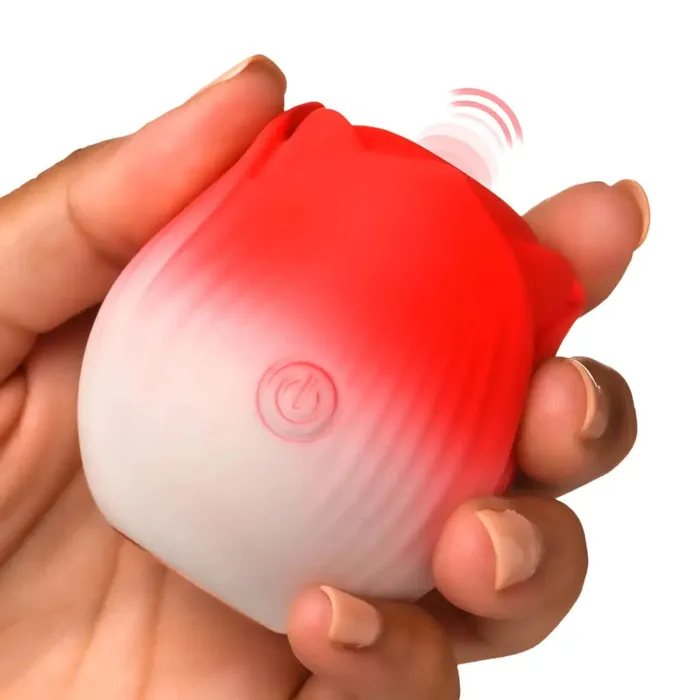 XR Brands Vibrators Pulsing Petals Throbbing Rose Clit Stimulator